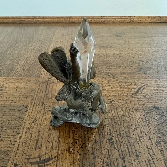 Rare Comstock CCI Pewter Fairy Fae Nymph Pixie Crystal Rhinestones Figurine - Picture 5 of 11